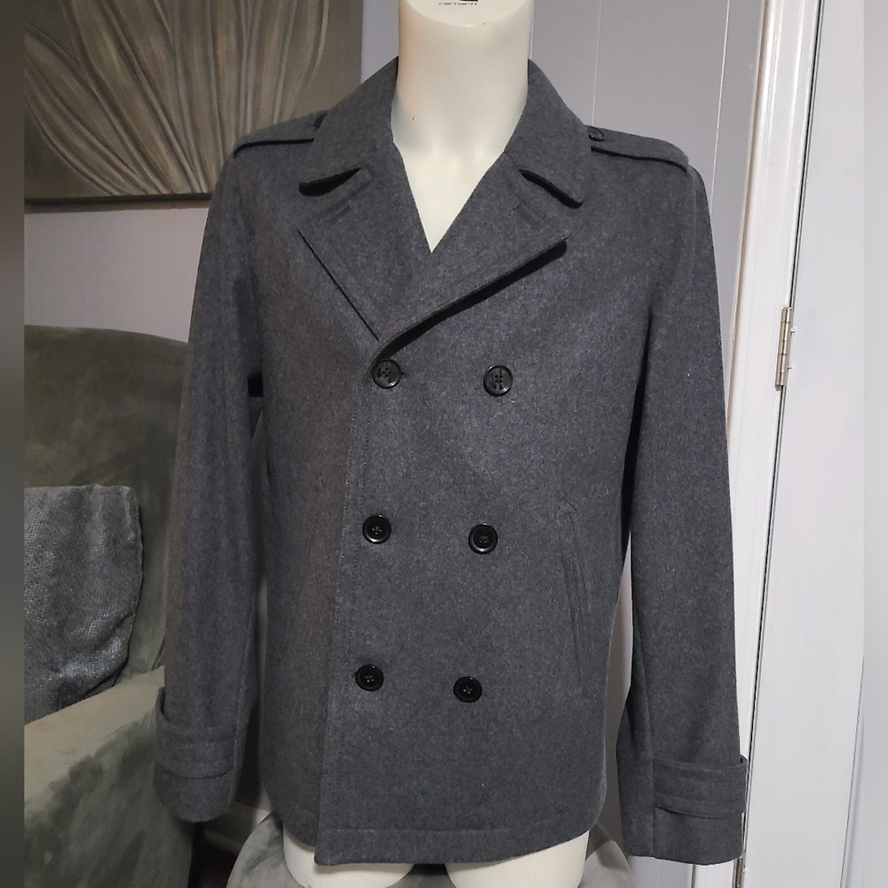 Men's Express Wool Peacoat Size Medium EUC